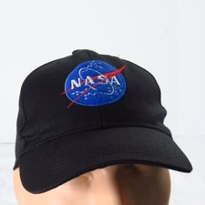 NASA Logo Black Trucker Strapback Hat Space Astronauts Rockets Artemis Moon