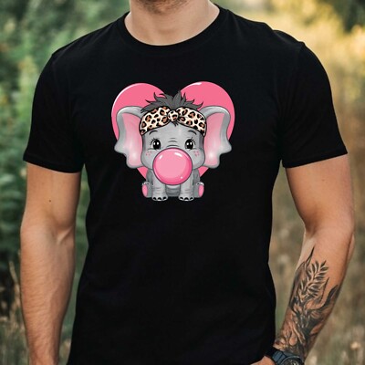 Mens Animal Bubble Gum Print Cotton T-Shirt Size XS to 5XL
