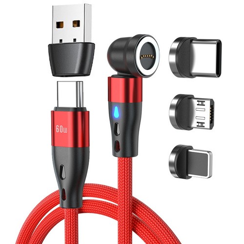 Magnetic USB C to Type C iOS Micro PD 60W Fast Charging Data Cable Right Angle - 第 31/42 張圖片