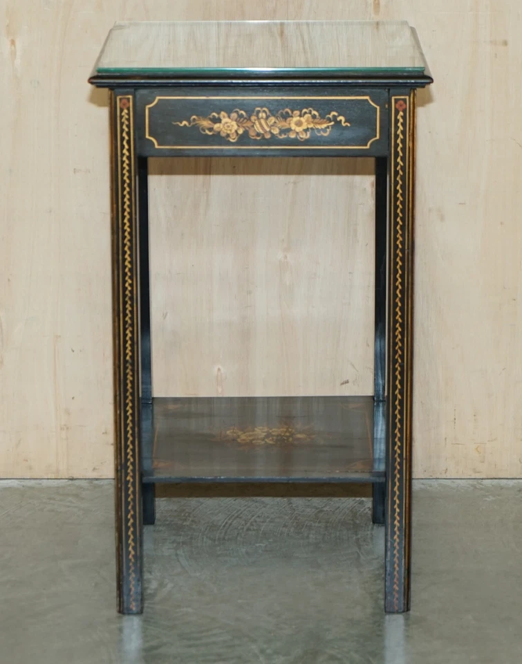 ANTIGUA MESA LÁMPARA LATERAL LACADA CHINA CHINOISERIE EDUARDIANA CIRCA 1910 Foto 3 de 4