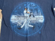 Vintage Derek Jeter NY Yankees Majestic Authentic MLB T-Shirt Youth Kids Boys M