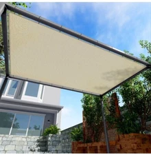 Sun Shade Sail Beige Hemmed Fabric Cloth Canopy Awning Patio Outdoor UV 10’x28’