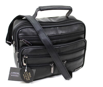 Multipacket Lorenz Real Leather Flight Travel Messenger Shoulder Cross Body Bag eBay