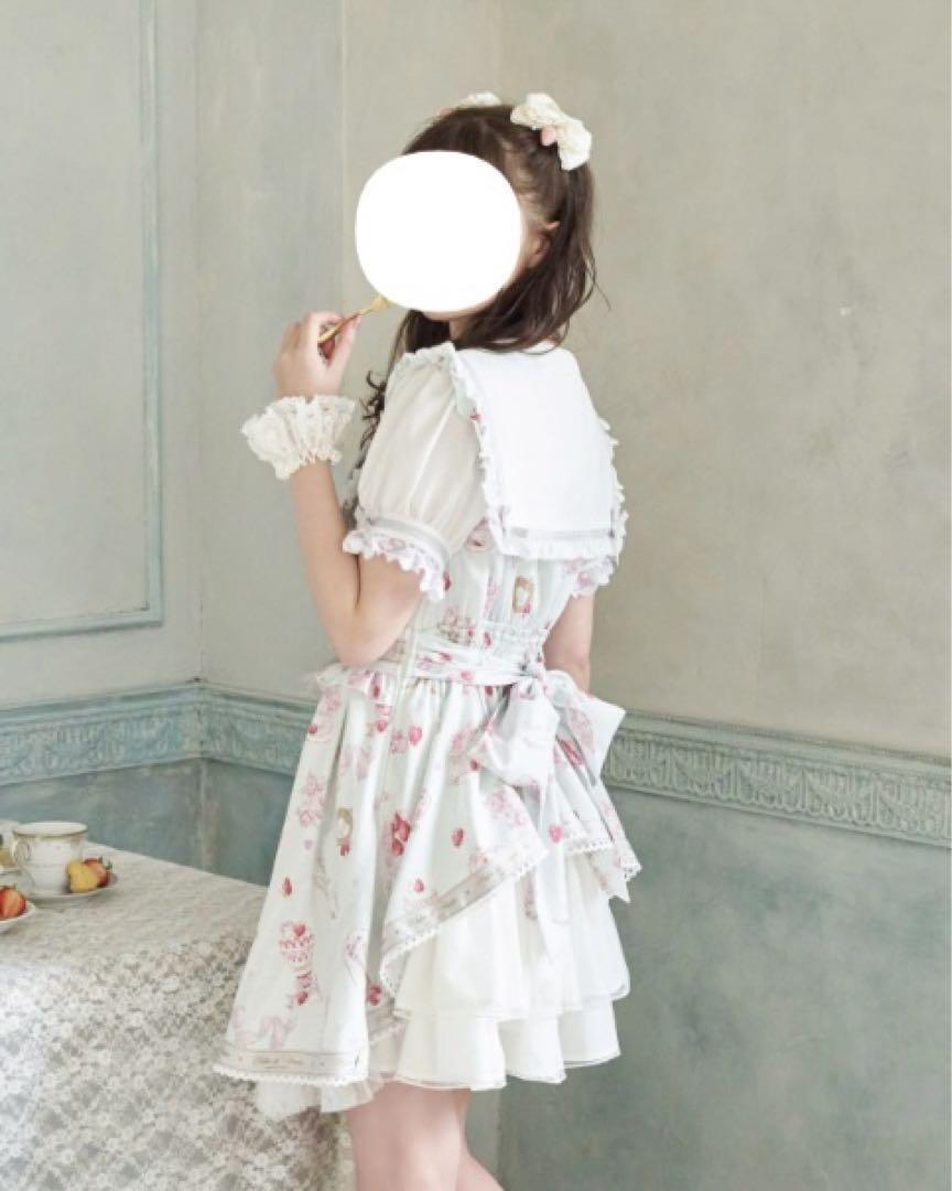 LIZLISA Salon de Fraise柄 ワンピース ミント