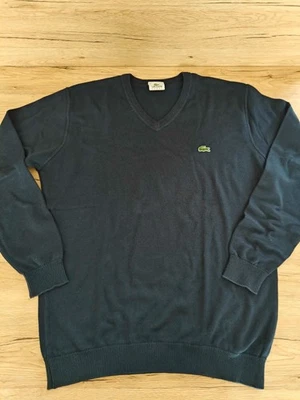 Pull Lacoste Sport Col V Noir / Bleu Marine – Taille 6 (XL) – Vintage - Photo 1/4