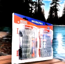 Workpro 58pc Ratchet Screwdriver Bit Set. With 2 Comfortable Carrying Case