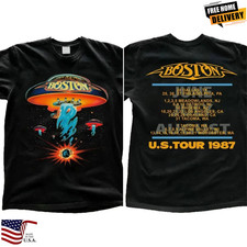 1987 Boston Rock Band Concert Tour Unisex T-Shirt Heavyweight T-shirt Men's