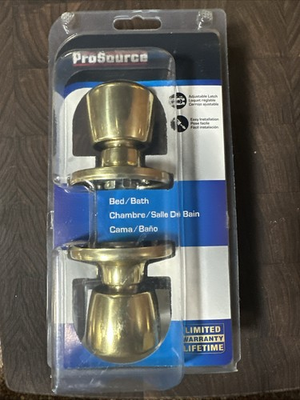 #ad #ad ProSource Polished Brass Finish Bed Bath Privacy Locking Door Knob NOS $9.95