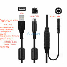 Charging Cable for Logitech CC2900e 3500e 2900ep 3000e Camera