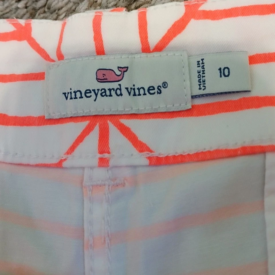 Pantalones cortos a rayas rojas Vineyard Vines Sailing Knots para mujer talla 10 Foto 3 de 4