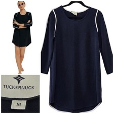 Tuckernuck Royal Shift Mini Dress Tunic Sz M Navy w/White Career Old Money