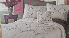 Modern Heirloom Beige Felisa Floral Quilted B...