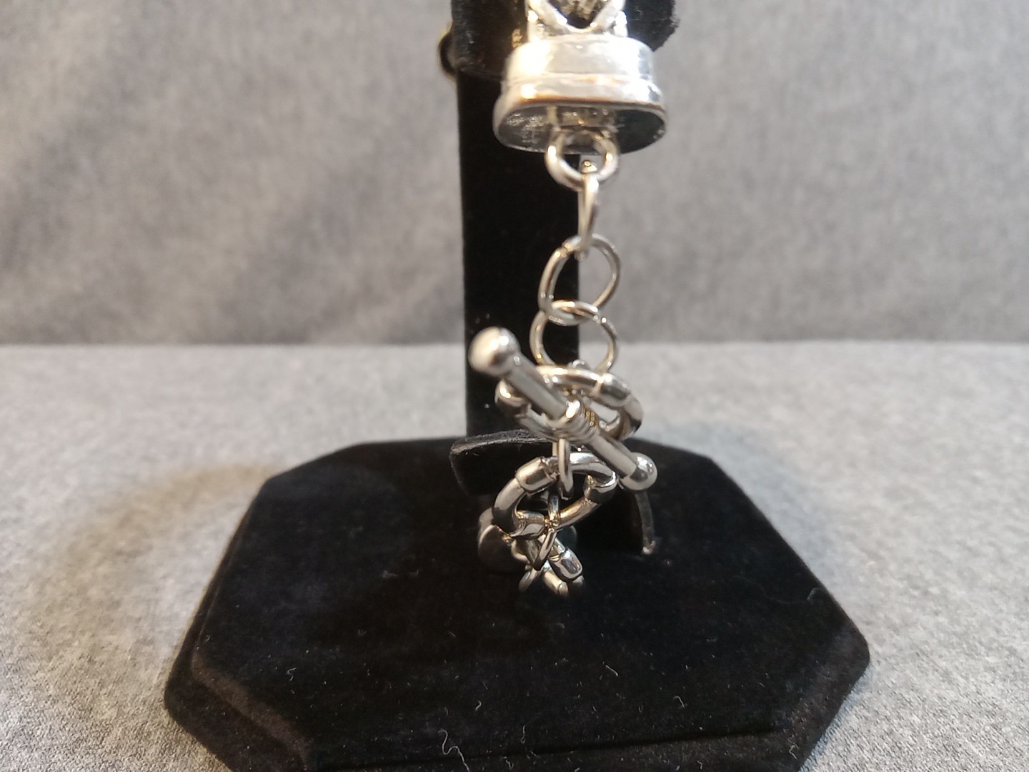 Ginger Snaps Multi Chain Bracelet Silver Tone Pin… - image 5