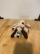 Vintage Tonka Pound Puppies Plush 8  Grey/BLACK SPOTS Red Collar Original 1986
