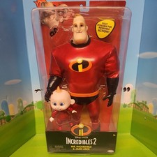 Disney Pixar INCREDIBLES 2 " Mr.INCREDIBLE  JACK-JACK " Set of 2 Doll NEW