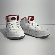 Jordan 2 Retro White Red Grey Kids Shoes Size 5C Toddler Sneakers
