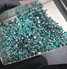 1 CT Natural Blue color Diamond 3 mm 10 Pcs Round Cut VVS1 D Grade Certified D6