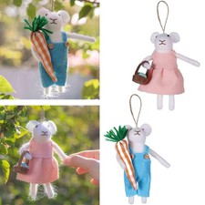2Pcs Felt Hanging Ornaments Felt Mice Ornaments for Party Wreath Door