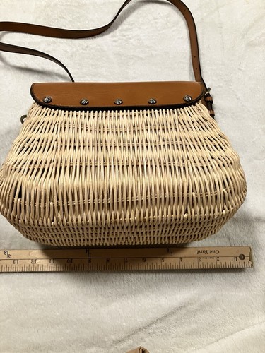 Patricia Nash Colimena Satchel Spring Wicker Handbag Purse Crossbody W/Dust Bag - Picture 10 of 13