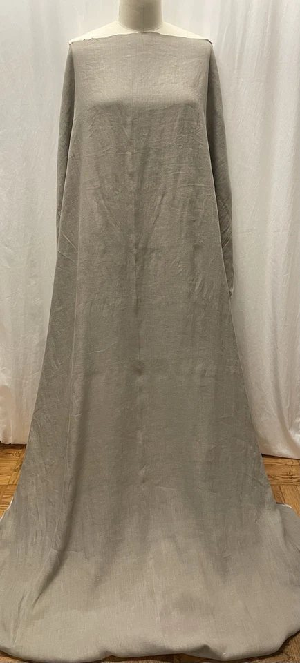 100% Washed Midweight Linen Neutral Taupe Color Fabric By The Yard 59 " Wide - Image 2 of 4