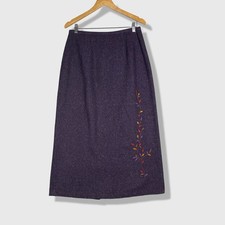 Coldwater Creek Maxi Skirt Women M Purple Woo...
