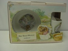 Mrs. Tiggy-Winkle Plate, Bowl Mug Set. Wedgwood. England. 1992