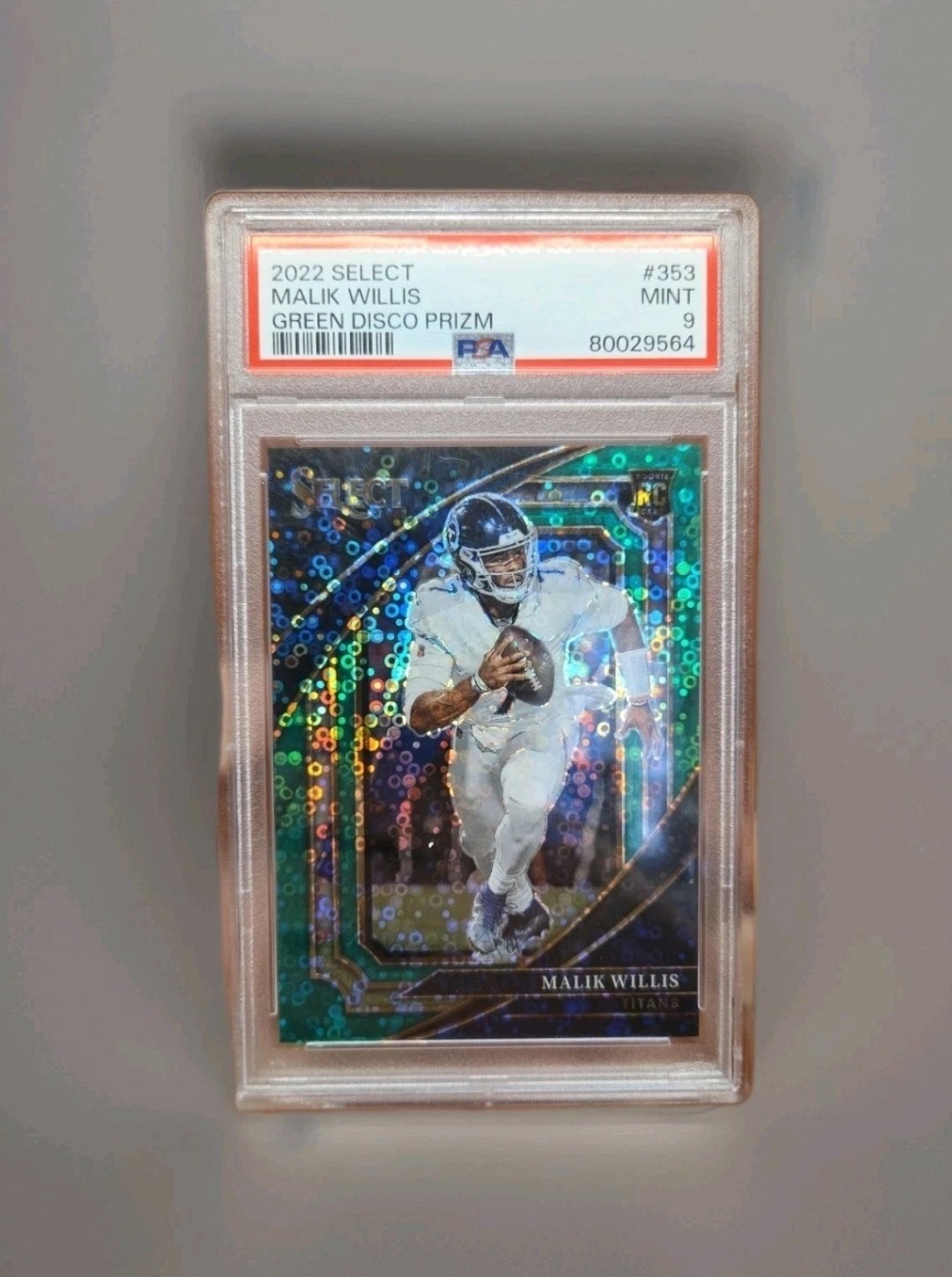 Malik Willis /5 2022 Select Green Disco Prizm Suite Level Psa 9 Graded MINT