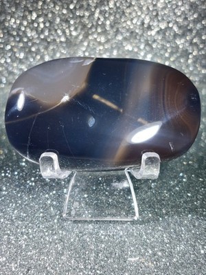 Vulkan Achat Palmenstein 120g 7,1cm mit Ständer - UV reaktive natürliche Mängel