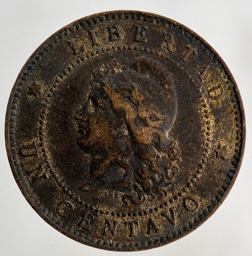 1889 Argentina Un 1 Centavo Coin | Fine Collectable Grade - Picture 1 of 2