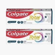 New Colgate Total Active Prevention Deep Clean Toothpaste, 3.3 oz Lot Of 2