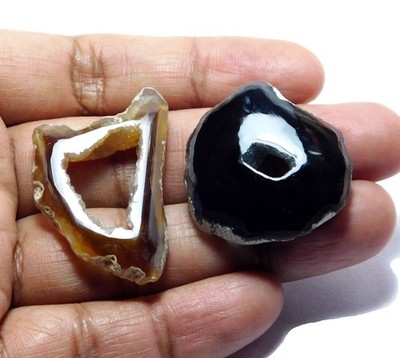 79.65Cts 100% Natural Slice Agate Fancy Shape Cabochon Loose Gemstone