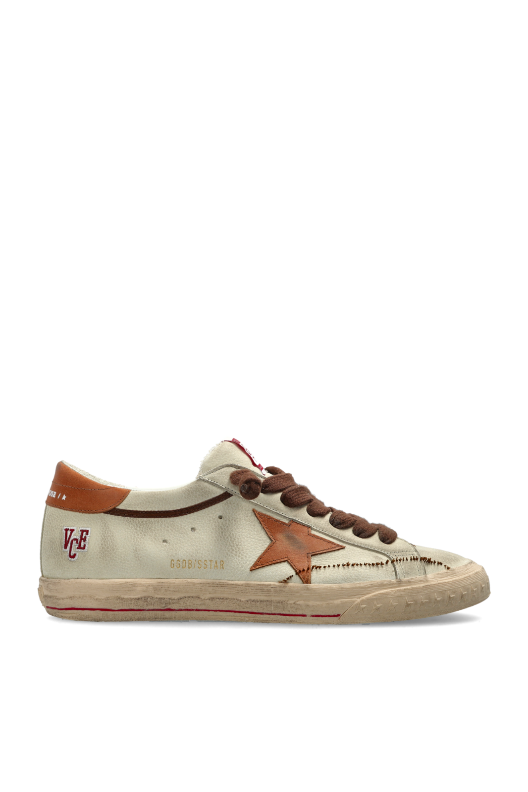 GOLDEN GOOSE Men's Super Star White/Brown Sneakers New & Authentic