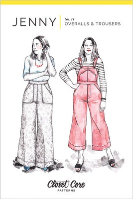 JENNY Woman Overalls Trousers Pattern Closet Core Size 0 to 20 (Paper Pattern)