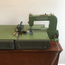 ELNA Grasshopper Sewing Machine Model 50 Portable w/ Carrying Case Medium Speed