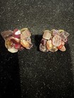 Vintage Double Strand Pink Purple & Clear Beaded Necklace with Pierced Earrings — photo 2