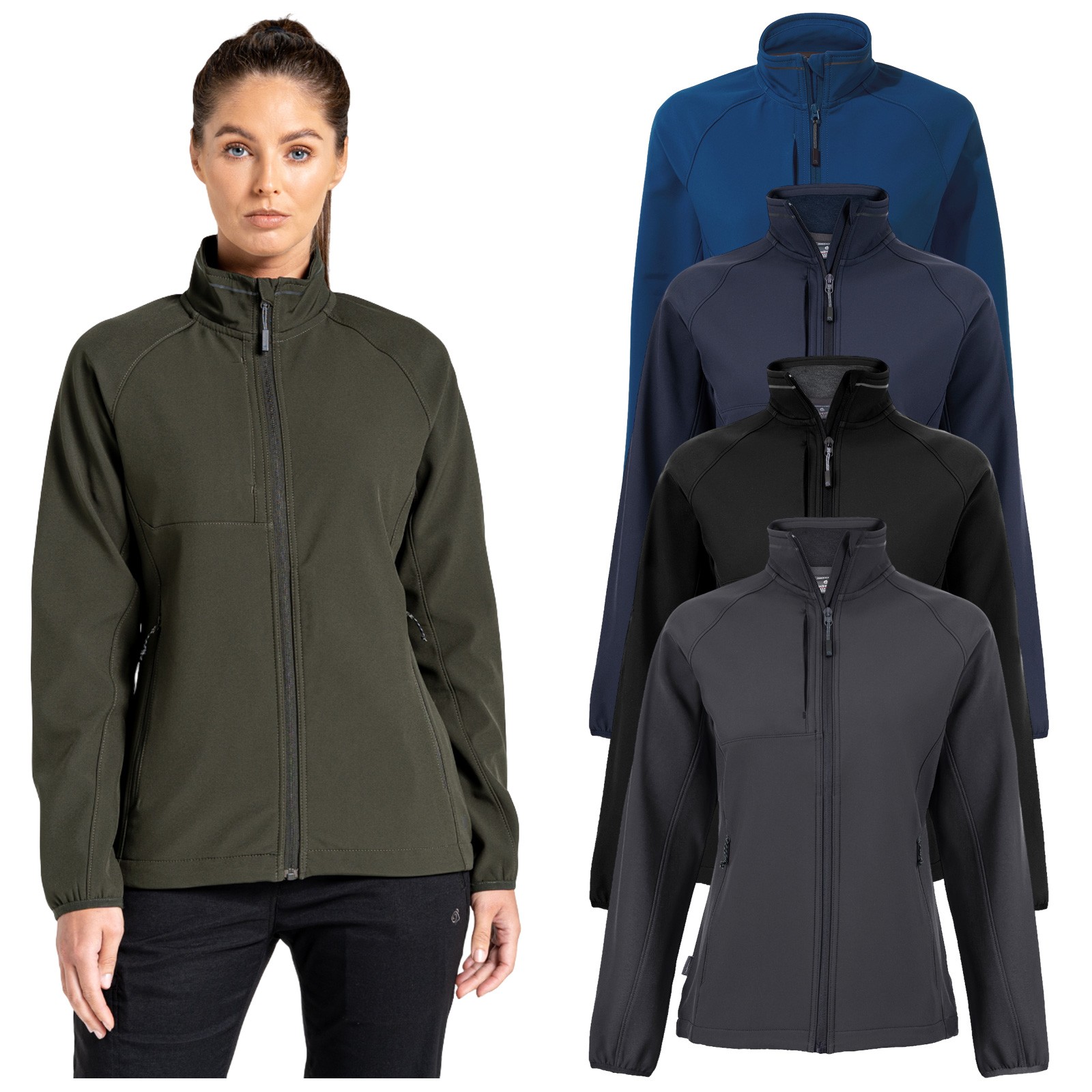 Craghoppers Mujer Basecamp Softshell Chaqueta de Cremallera Viento A Senderismo