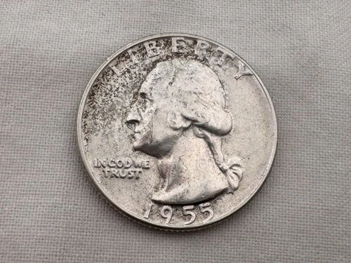 1955 D U.S. Washington Silver Quarter IU-22
