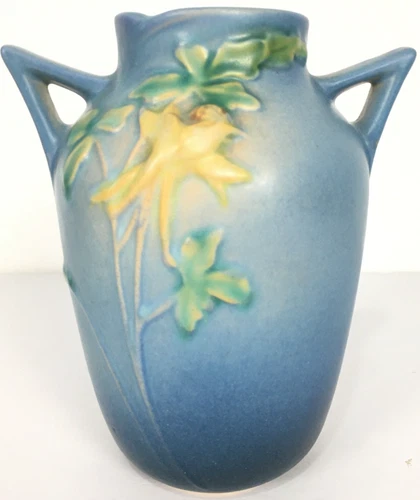 Vintage Roseville Pottery Columbine Vase 14-6 U.S.A. (1/4 in Scratch)