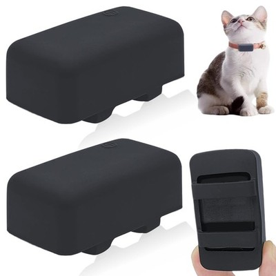 2 Packungen Silikon Halter kompatibel für Tractive Cat Mini Tracker, Gummi schwarz 
