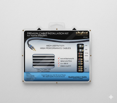 Complete Digital Cableworks HD Kit 2M   Gold Connectors & OFC Wiring