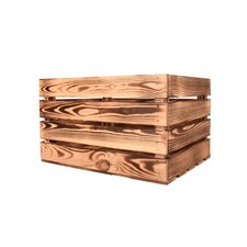 Flamed Wooden Storage Crate 30cm x 40cm x 50cm Home and Interior Strorage