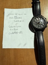 citizen eco-drive mens watch black leather satellite wave worn 1 day