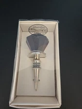 Vintage Ruby Red Faceted Glass Diamond Shape Wine Bottle Stopper Prism New