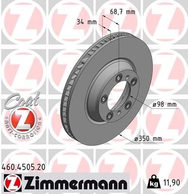 Zimmermann Bremsscheibe 460.4505.20 FüR Porsche-image
