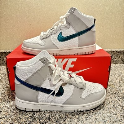 NEW Nike Dunk High FLS Summit White/Grey-Teal Women s Size 8 DR7855-100 