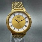 Seiko Watch Men 34mm Champagne Dial Gold Tone Round 8223-5169 New Battery READ!!