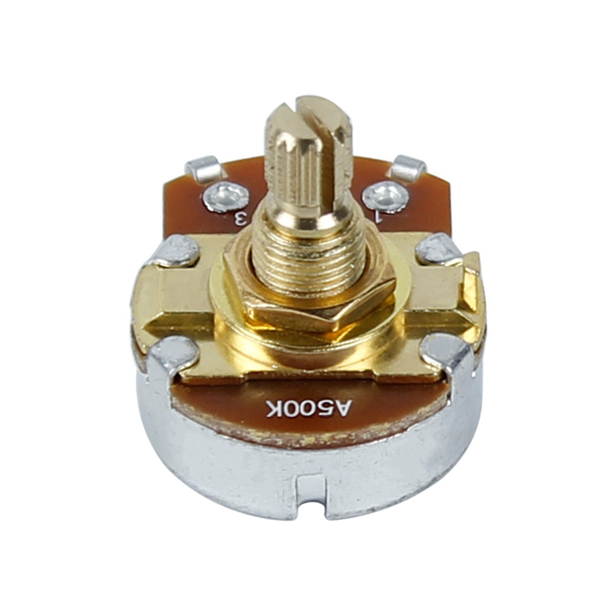 FLEOR 4pcs Golden Short Split Shaft Guitar Potentiometers Pots A500K+B500K
