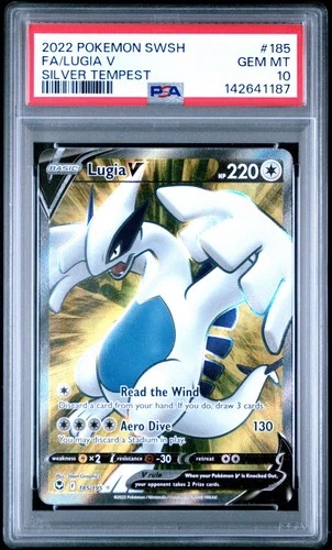 Pokémon Lugia V (Full Art) 185/195 Swsh12: Silver Tempest Holo PSA 10
