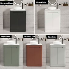 Bathroom Worktop Floor Standing Vanity Unit 2 Door Countertop Basin Sink