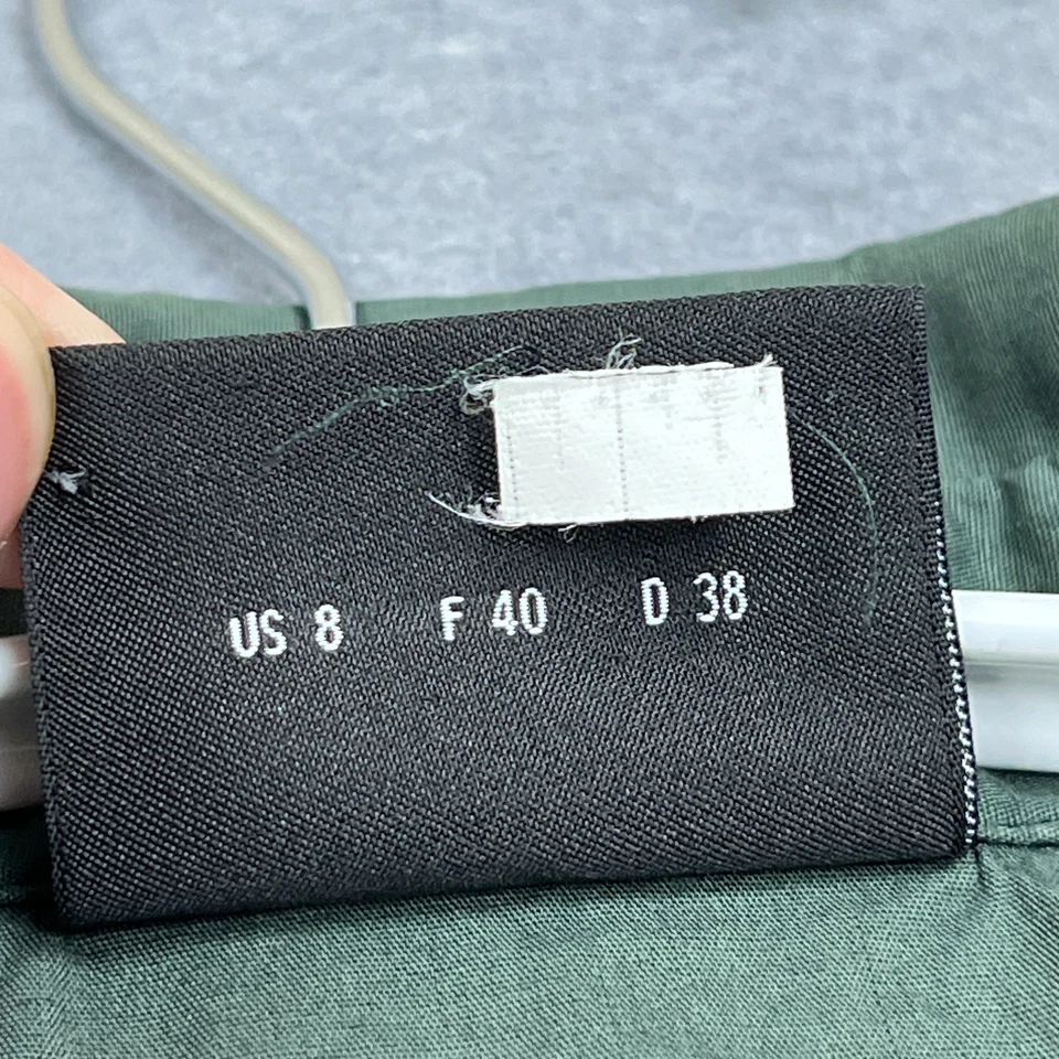 Vestido camisero Akris para mujer 8 verde cuello en V midi clásico mínimo preppy* Foto 3 de 4